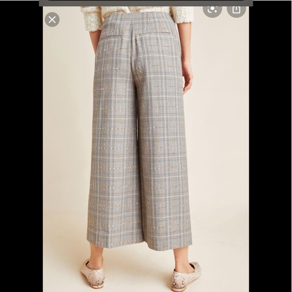 NWT Anthropologie Roma plaid chenille trousers - Picture 2 of 8